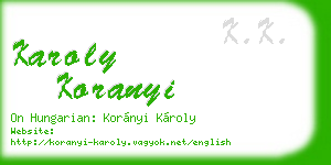 karoly koranyi business card